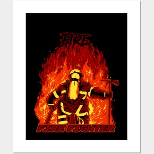 Fire Fighter Posters and Art